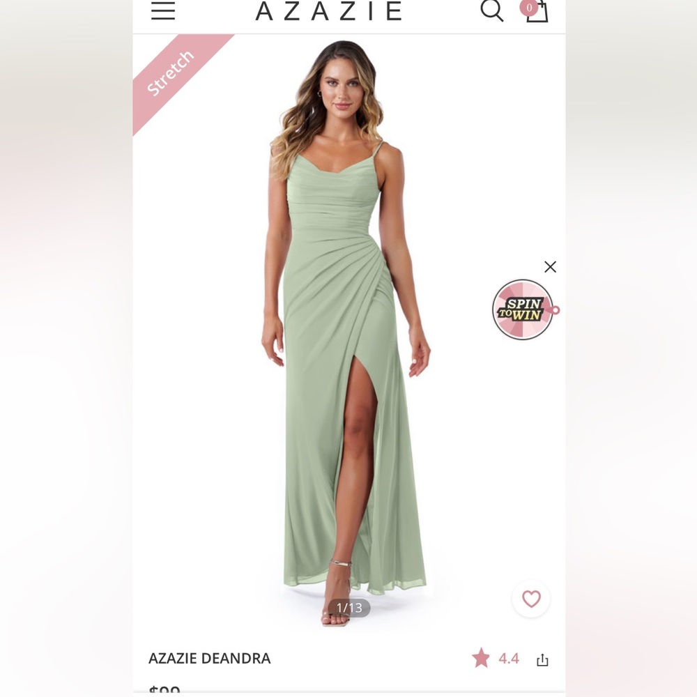 Azazie dusty sage bridesmaids dress